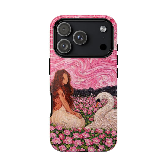 Serene Swan & Maiden Art Phone Case | Aesthetic Vintage Impressionist Tough Case