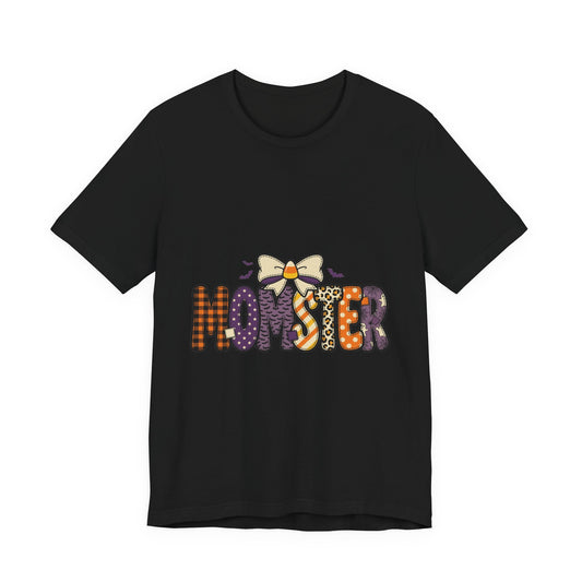 Momster Halloween Tee | Momster Graphic T-Shirt, Spooky Purple Orange