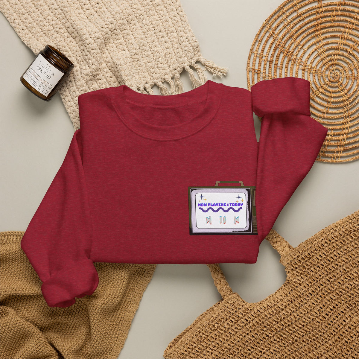 Viral Retro TV 'Now Playing Today' Crewneck Sweatshirt