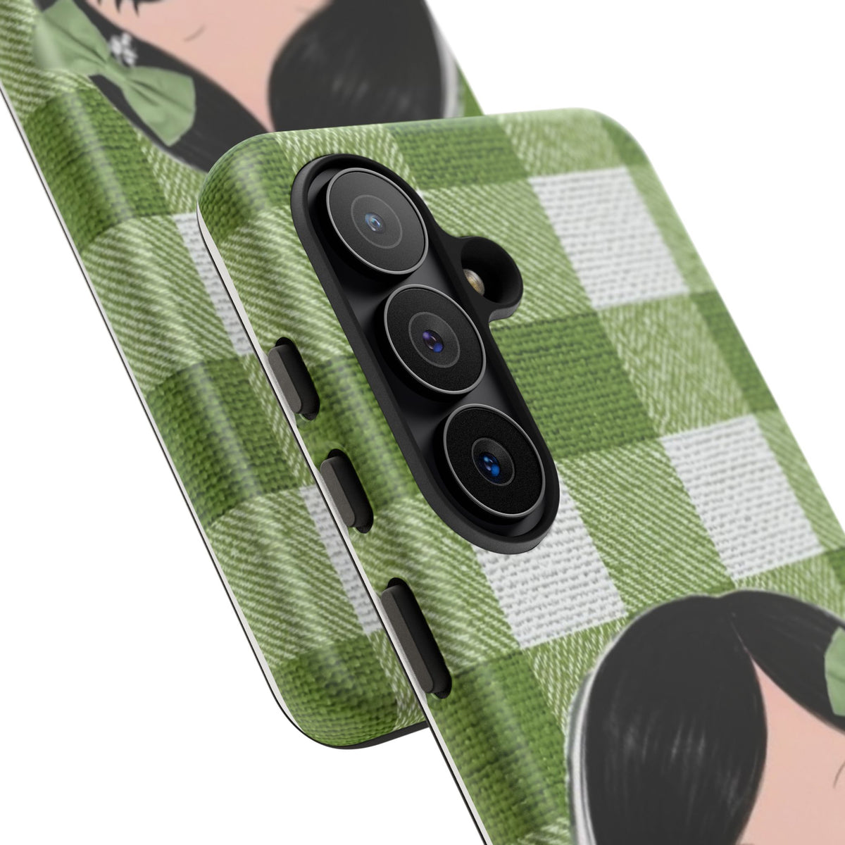 Cute Girl Green Buffalo Plaid Phone Case — 'Tough Cases' Protective i phone18Cover