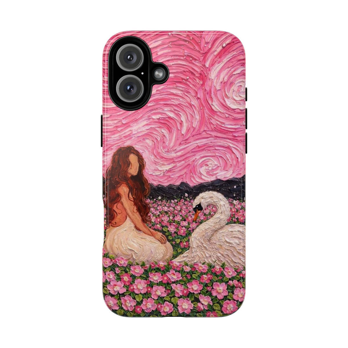 Serene Swan & Maiden Art Phone Case | Aesthetic Vintage Impressionist Tough Case