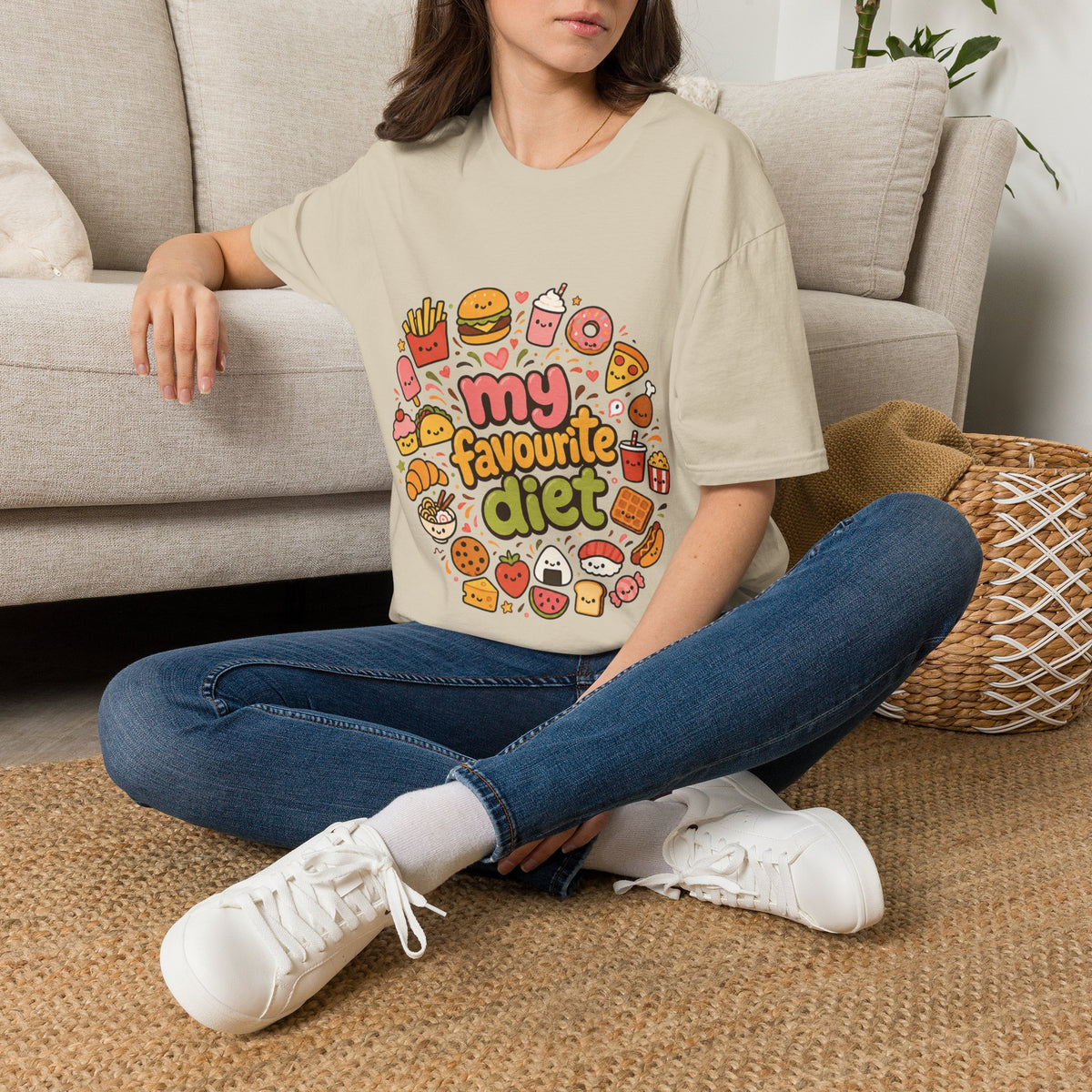 T-Shirt — "My Favourite Diet" Cute Junk Food Graphic Tee