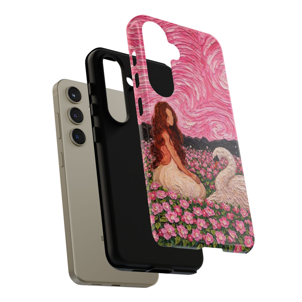 Serene Swan & Maiden Art Phone Case | Aesthetic Vintage Impressionist Tough Case