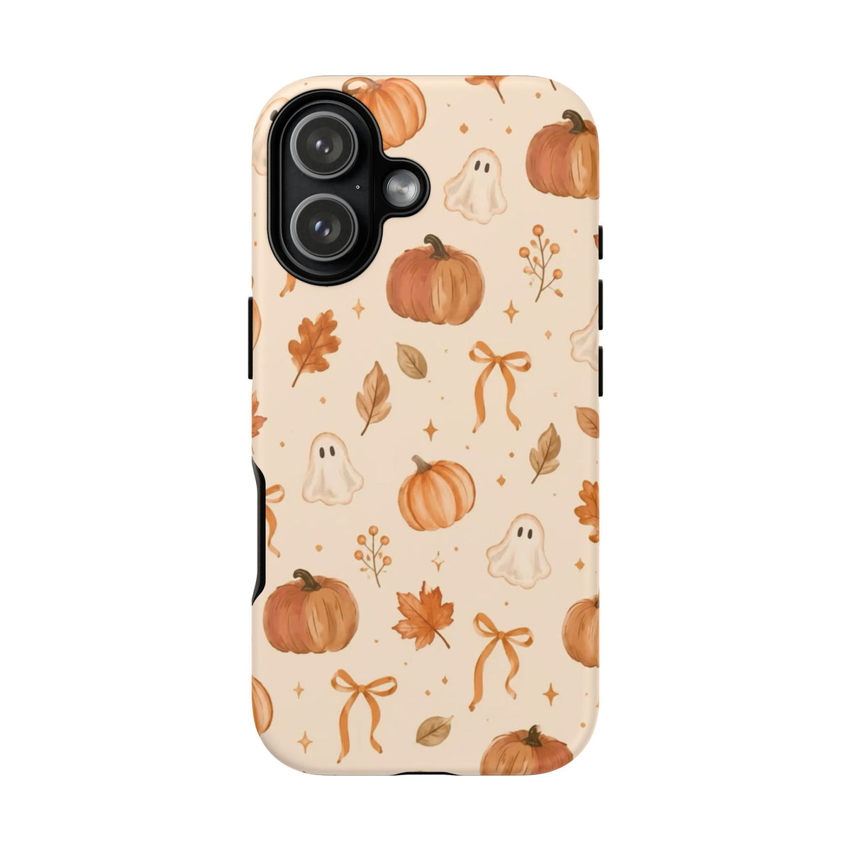 Minimalist_Autumn Pumpkin & Ghost Phone Case — Cute Fall Pattern