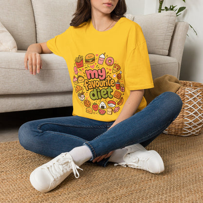 T-Shirt — "My Favourite Diet" Cute Junk Food Graphic Tee