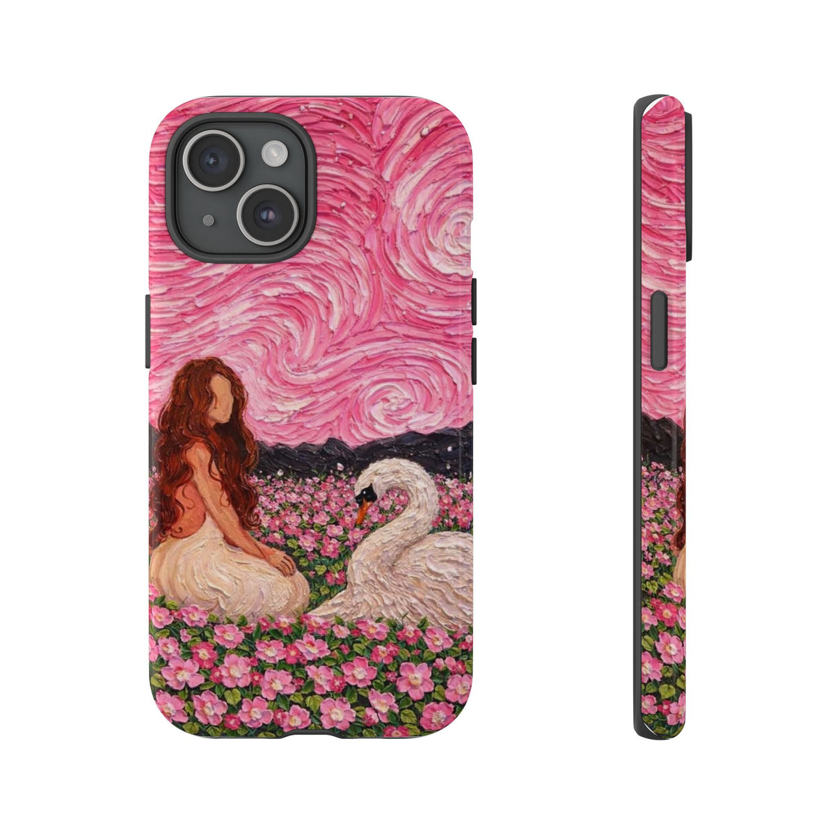 Serene Swan & Maiden Art Phone Case | Aesthetic Vintage Impressionist Tough Case