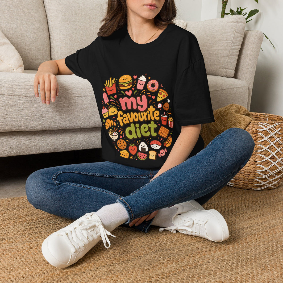 T-Shirt — "My Favourite Diet" Cute Junk Food Graphic Tee