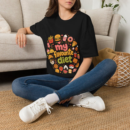 T-Shirt — "My Favourite Diet" Cute Junk Food Graphic Tee