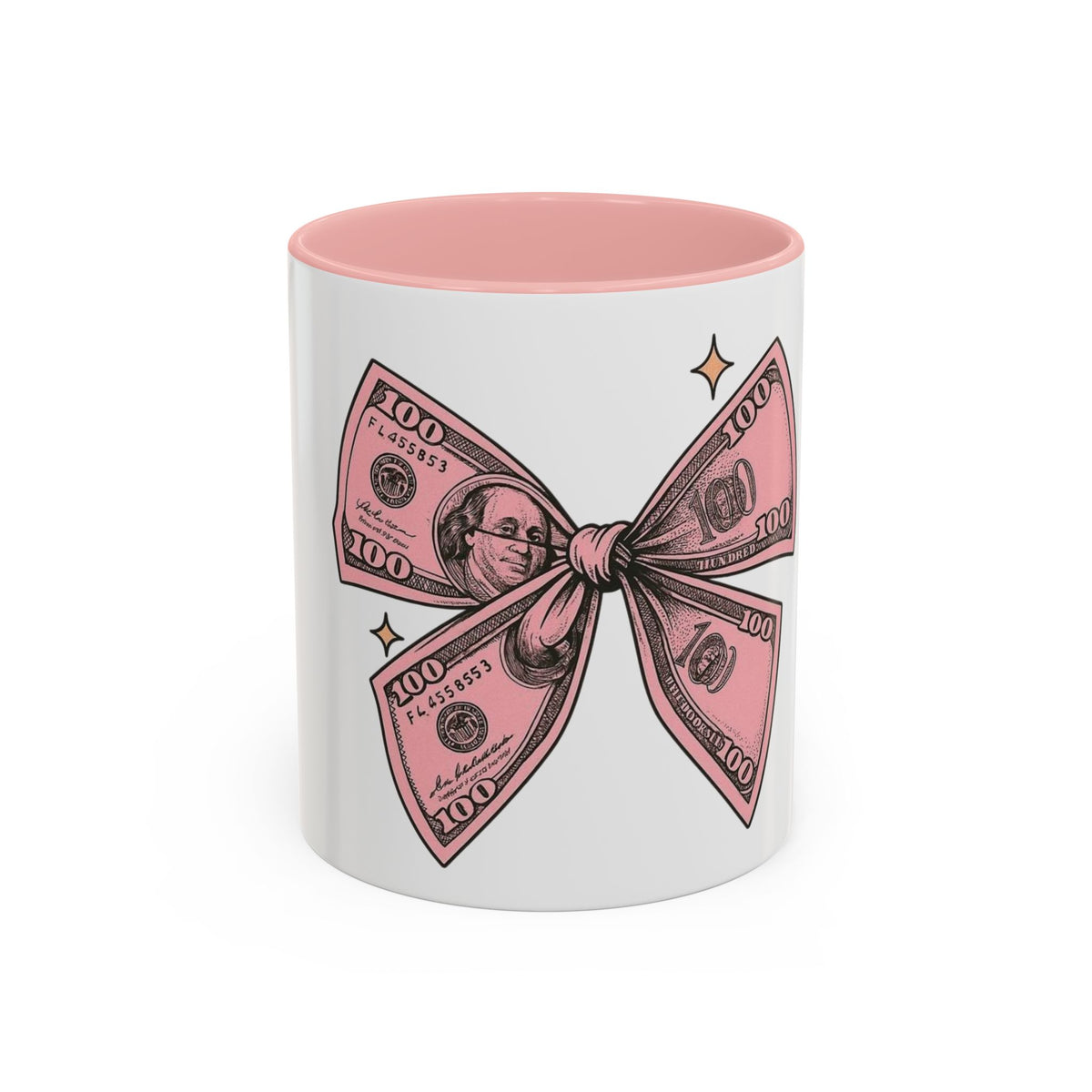 Coquette Pink Money Bow Ceramic Accent Mug 11oz