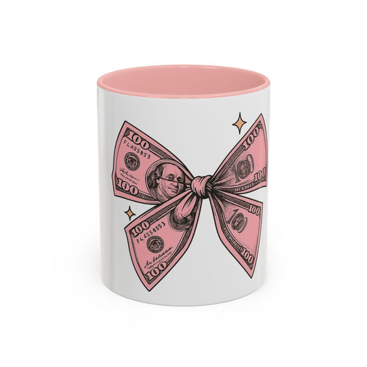 Coquette Pink Money Bow Ceramic Accent Mug 11oz