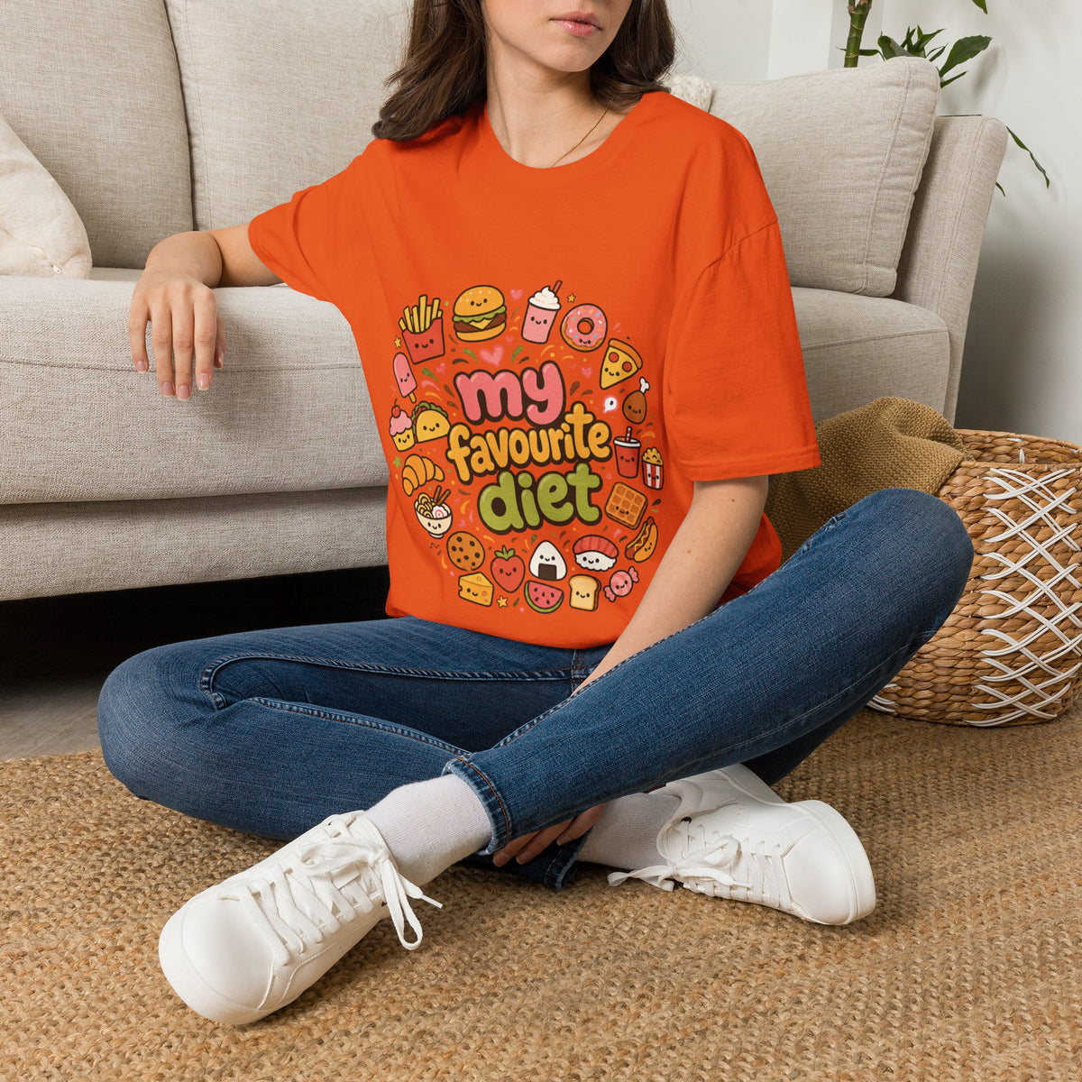 T-Shirt — "My Favourite Diet" Cute Junk Food Graphic Tee