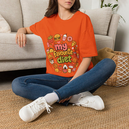 T-Shirt — "My Favourite Diet" Cute Junk Food Graphic Tee