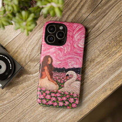 Serene Swan & Maiden Art Phone Case | Aesthetic Vintage Impressionist Tough Case