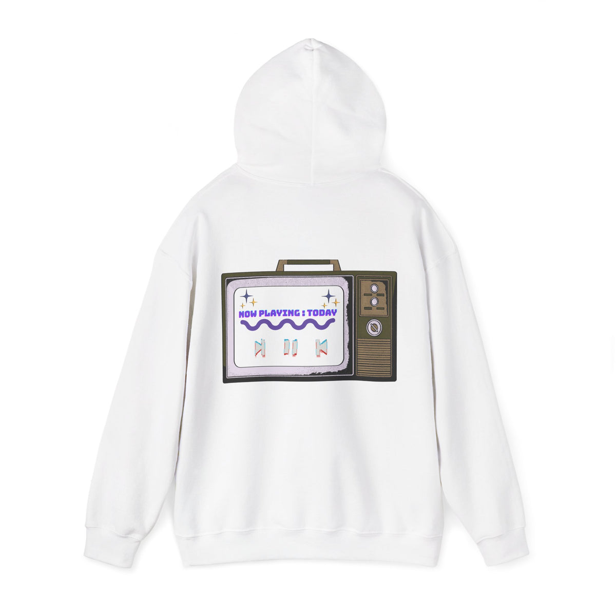 Retro TV 'Now Playing Today' Hoodie — Vintage Media Graphic Pullover