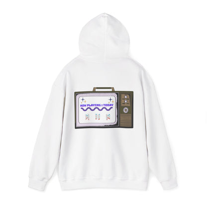Retro TV 'Now Playing Today' Hoodie — Vintage Media Graphic Pullover