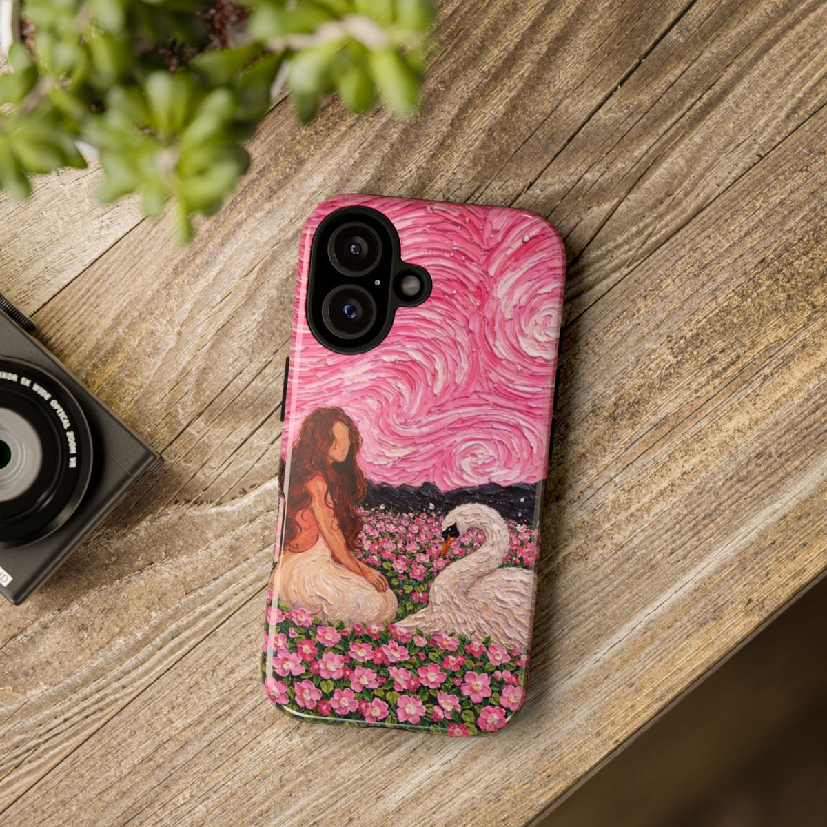 Serene Swan & Maiden Art Phone Case | Aesthetic Vintage Impressionist Tough Case