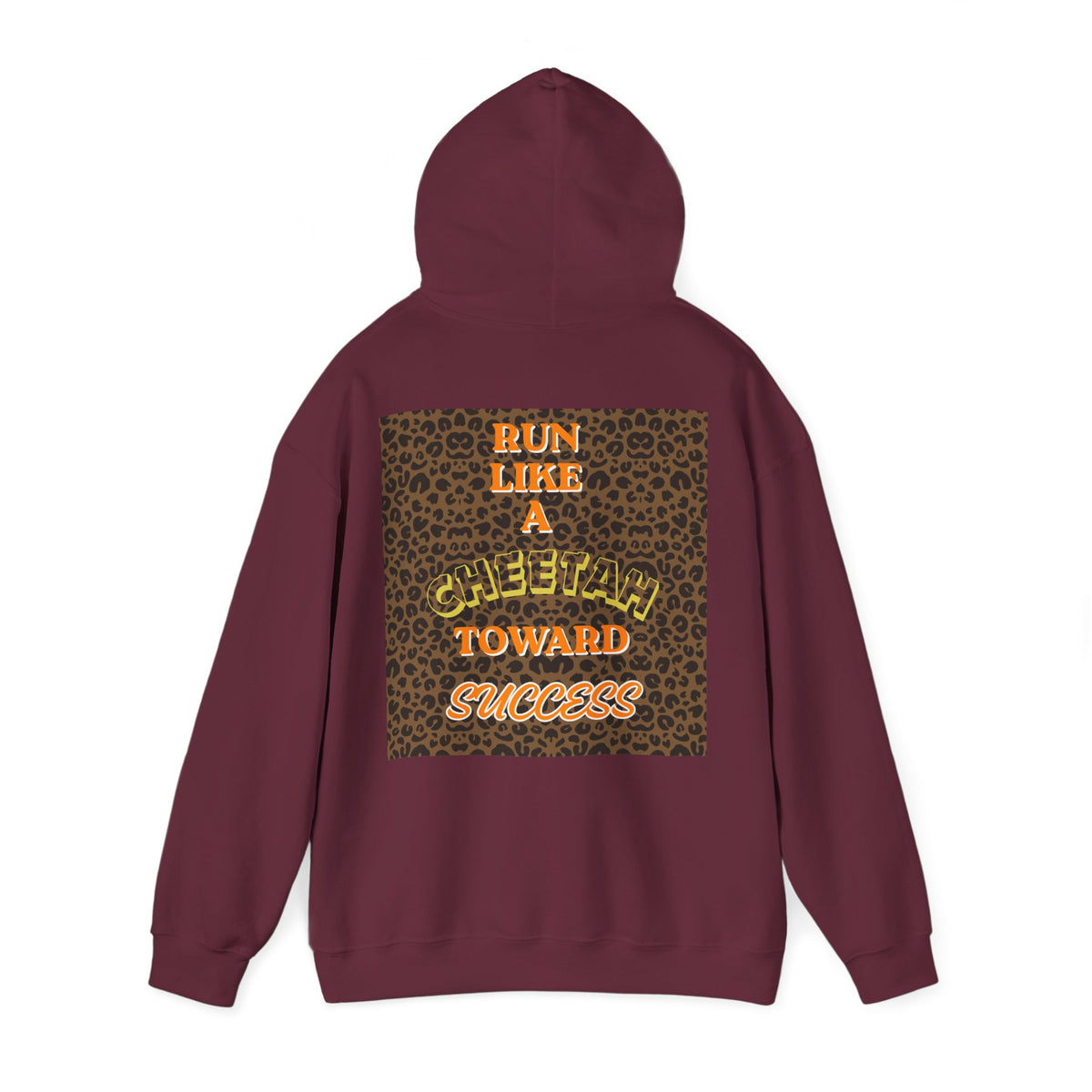 Minimalist Motivational Hoodie — “Move Like a Cheetah Toward Success” Leopard Print Motivational Hoodie