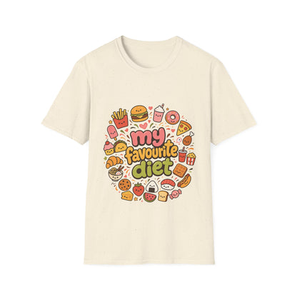 T-Shirt — "My Favourite Diet" Cute Junk Food Graphic Tee