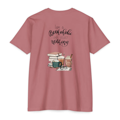 MINIMALIST|Bookaholic T-Shirt — "I am a Bookaholic and Regret Nothing" Illustrated Reading Tee