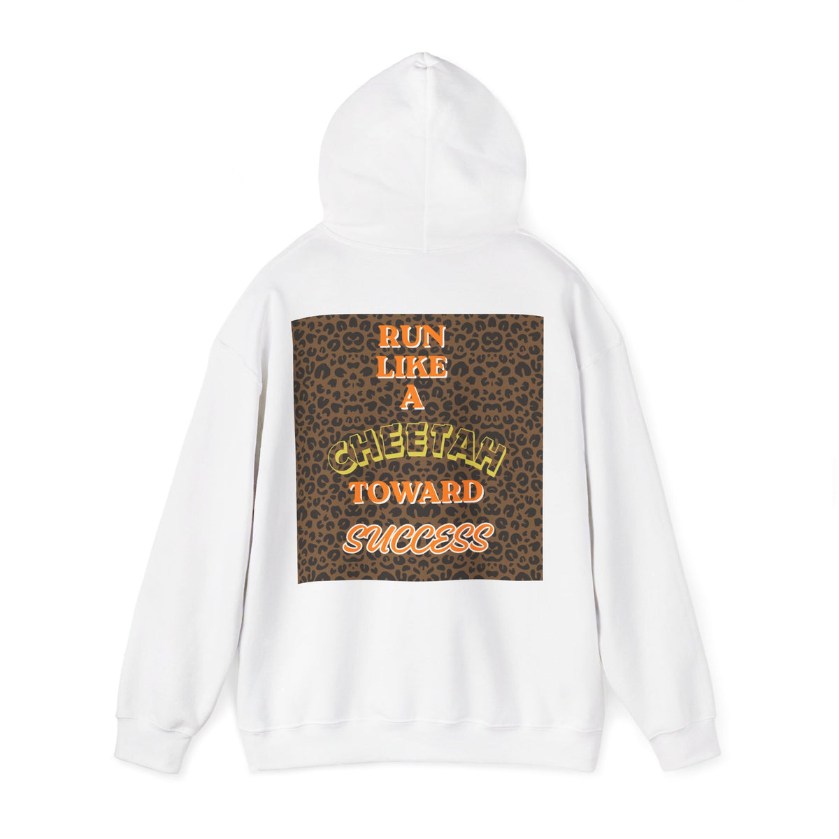 Minimalist Motivational Hoodie — “Move Like a Cheetah Toward Success” Leopard Print Motivational Hoodie