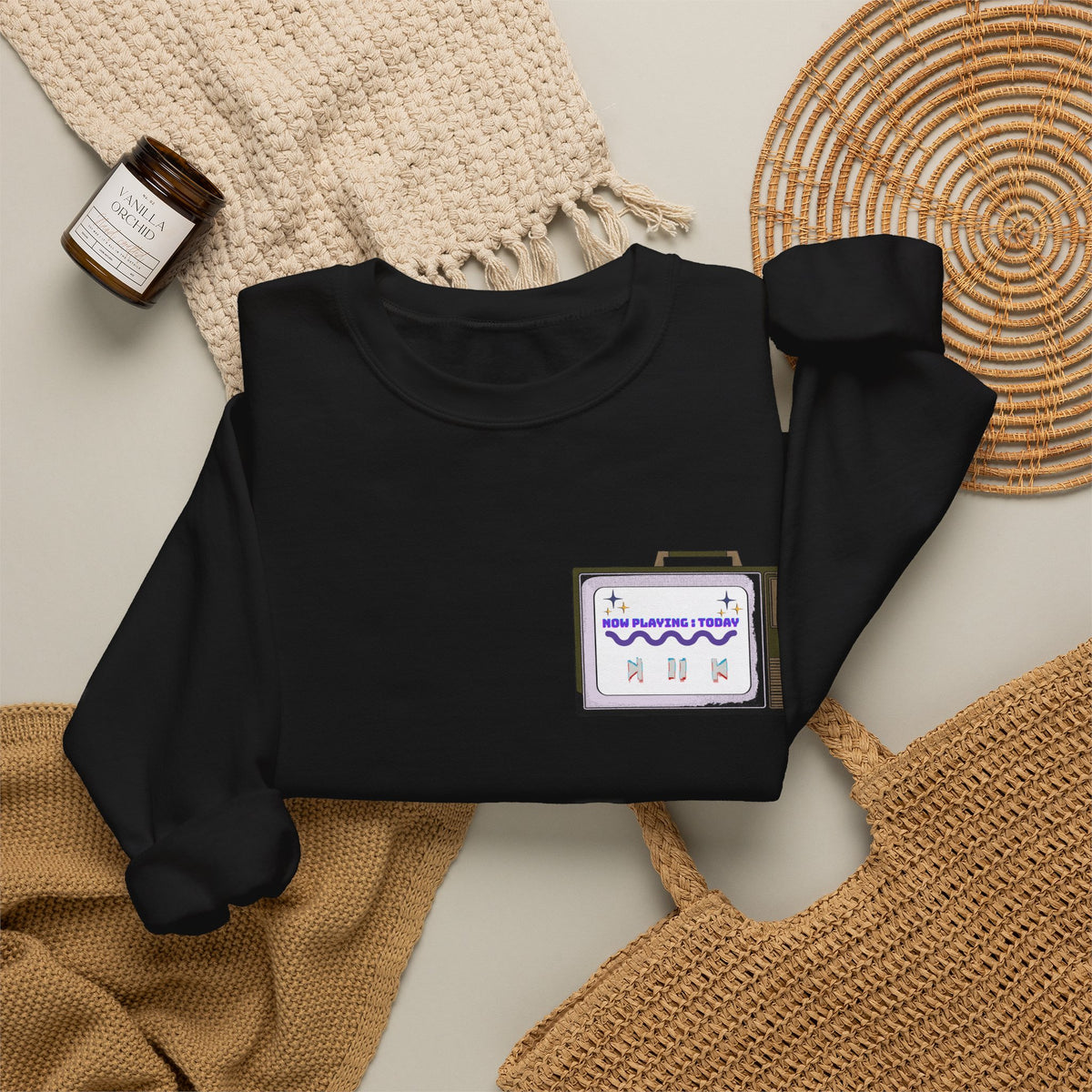Viral Retro TV 'Now Playing Today' Crewneck Sweatshirt