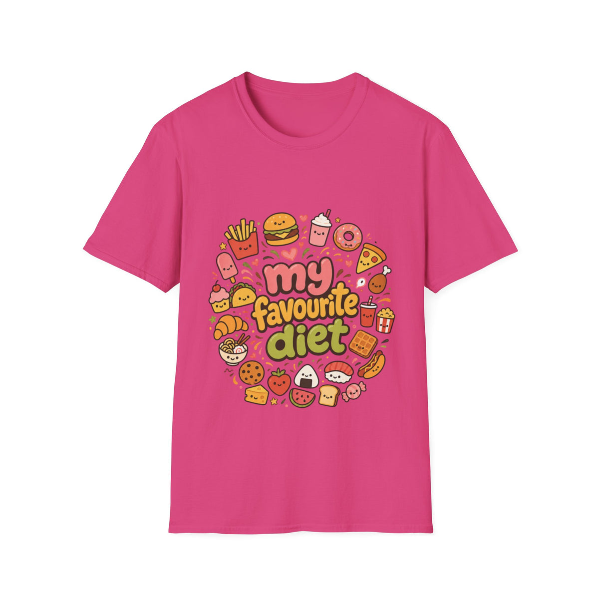 T-Shirt — "My Favourite Diet" Cute Junk Food Graphic Tee