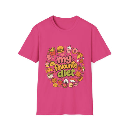 T-Shirt — "My Favourite Diet" Cute Junk Food Graphic Tee