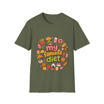 T-Shirt — "My Favourite Diet" Cute Junk Food Graphic Tee