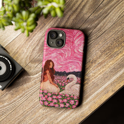 Serene Swan & Maiden Art Phone Case | Aesthetic Vintage Impressionist Tough Case