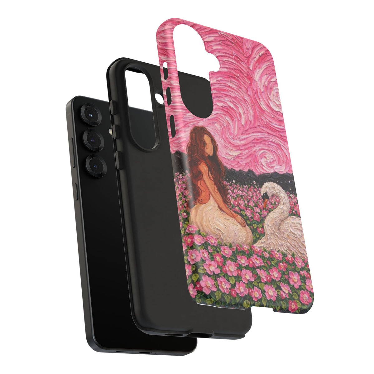 Serene Swan & Maiden Art Phone Case | Aesthetic Vintage Impressionist Tough Case
