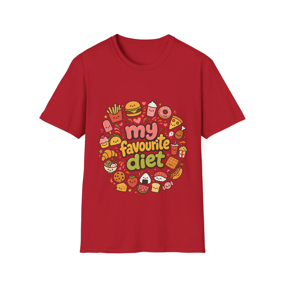 T-Shirt — "My Favourite Diet" Cute Junk Food Graphic Tee