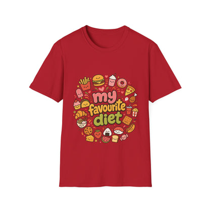 T-Shirt — "My Favourite Diet" Cute Junk Food Graphic Tee