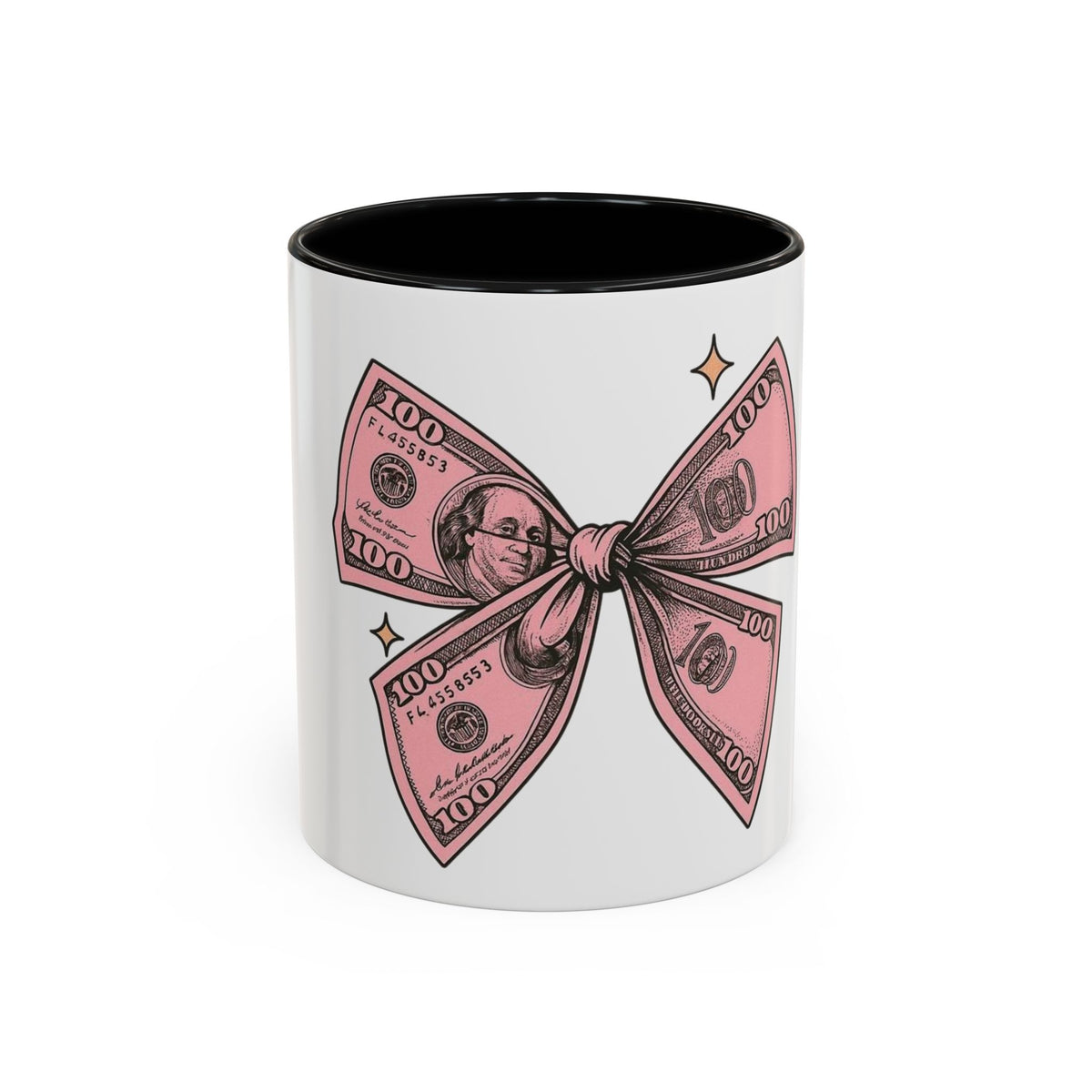 Coquette Pink Money Bow Ceramic Accent Mug 11oz