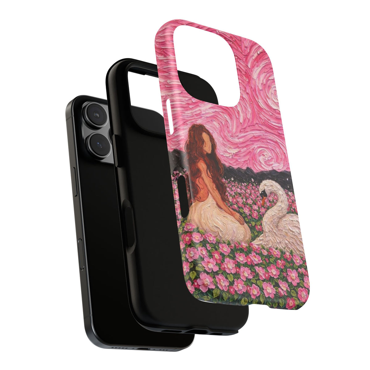 Serene Swan & Maiden Art Phone Case | Aesthetic Vintage Impressionist Tough Case