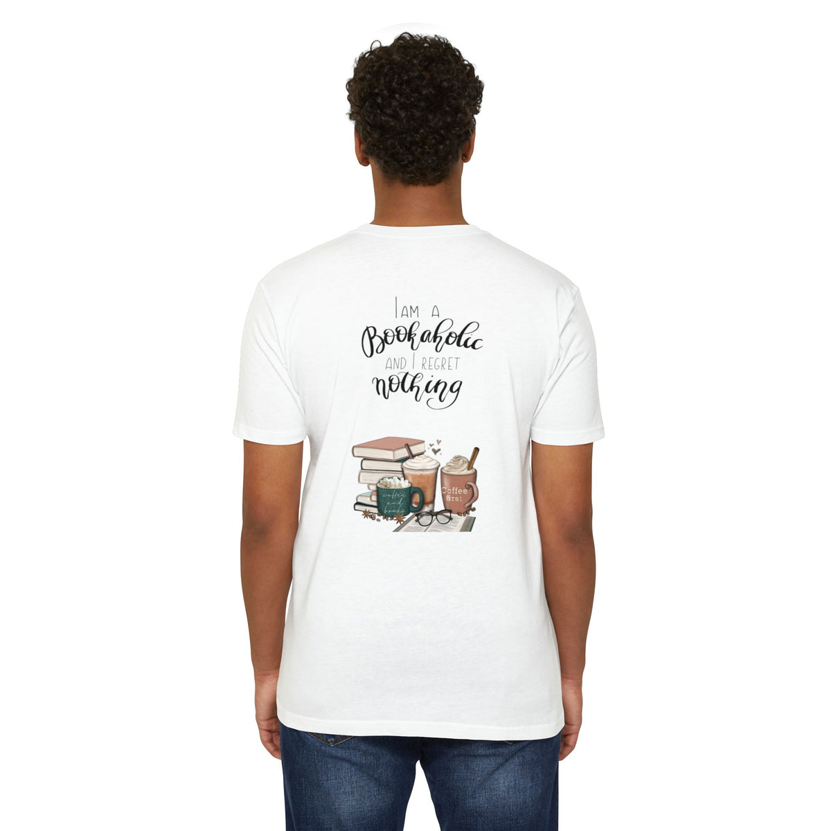 MINIMALIST|Bookaholic T-Shirt — "I am a Bookaholic and Regret Nothing" Illustrated Reading Tee