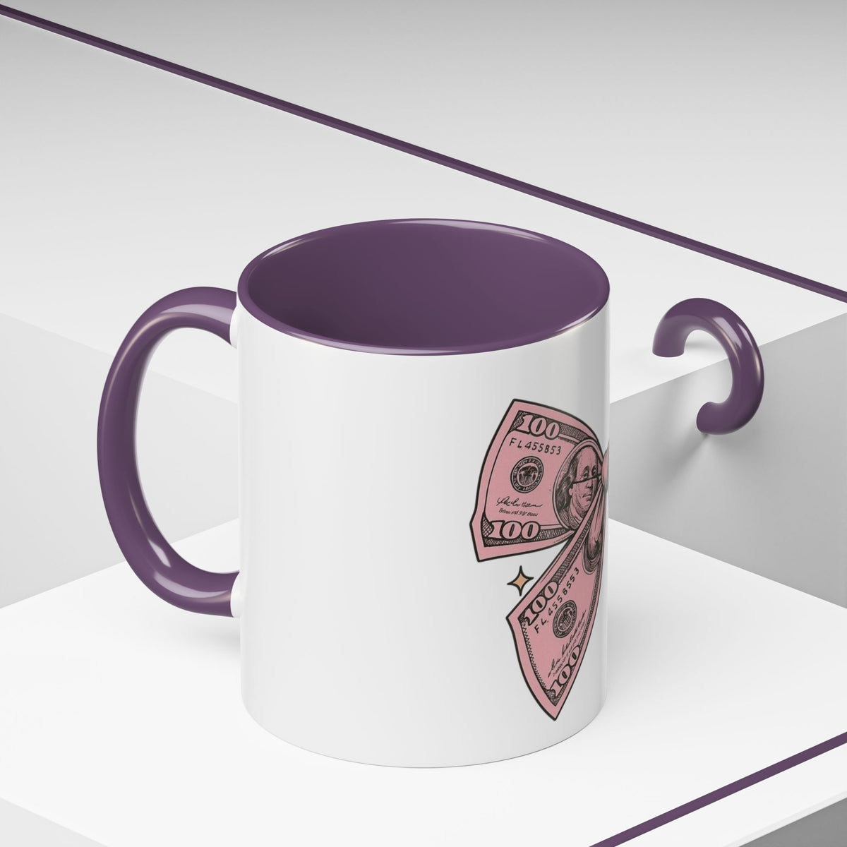 Coquette Pink Money Bow Ceramic Accent Mug 11oz