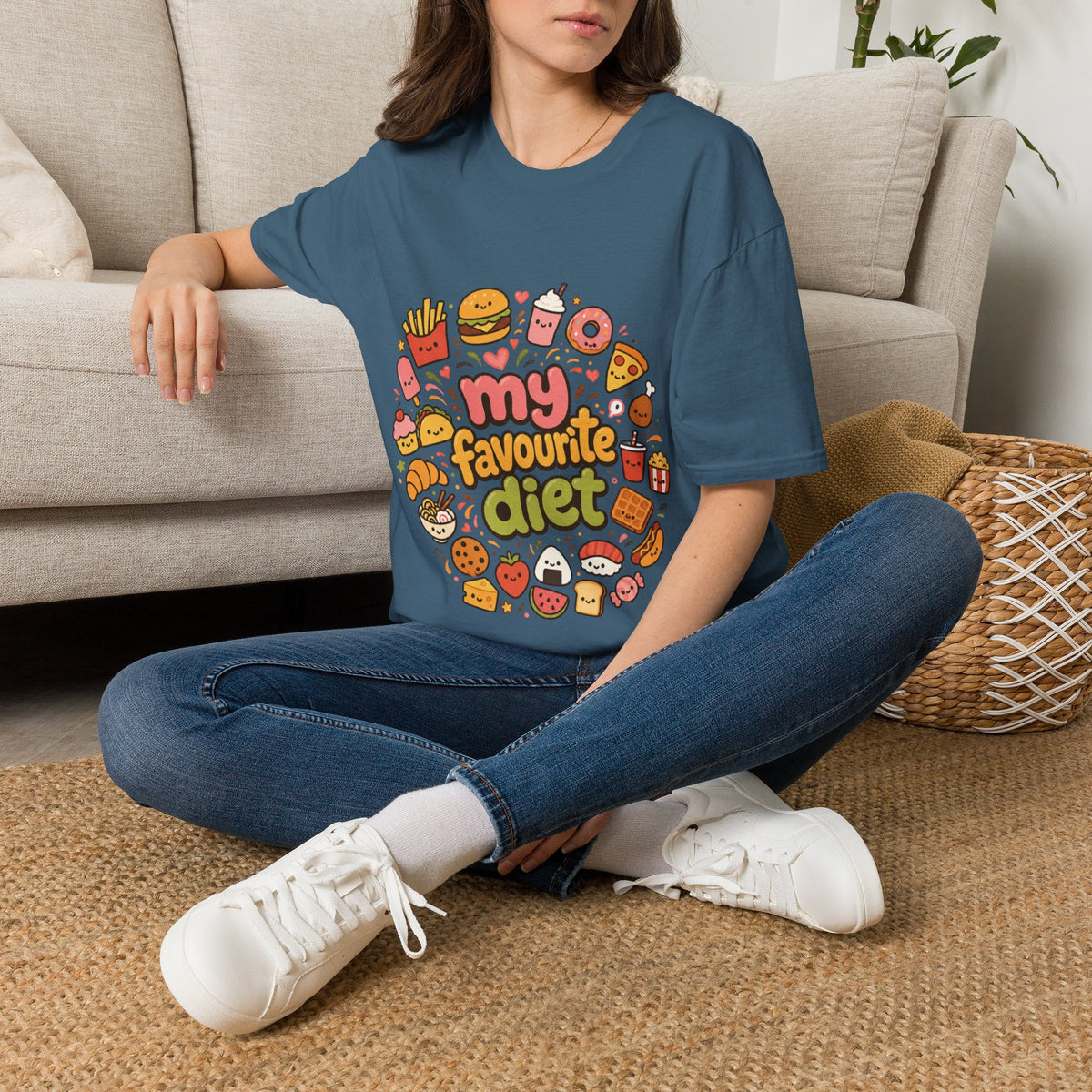 T-Shirt — "My Favourite Diet" Cute Junk Food Graphic Tee