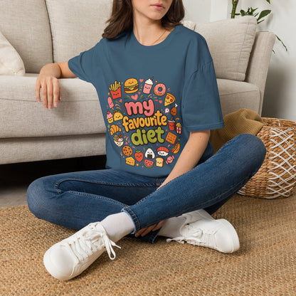 T-Shirt — "My Favourite Diet" Cute Junk Food Graphic Tee