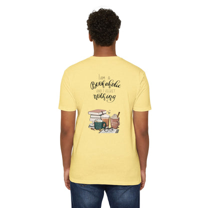 MINIMALIST|Bookaholic T-Shirt — "I am a Bookaholic and Regret Nothing" Illustrated Reading Tee