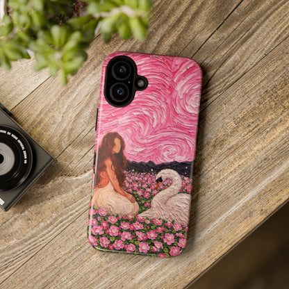 Serene Swan & Maiden Art Phone Case | Aesthetic Vintage Impressionist Tough Case