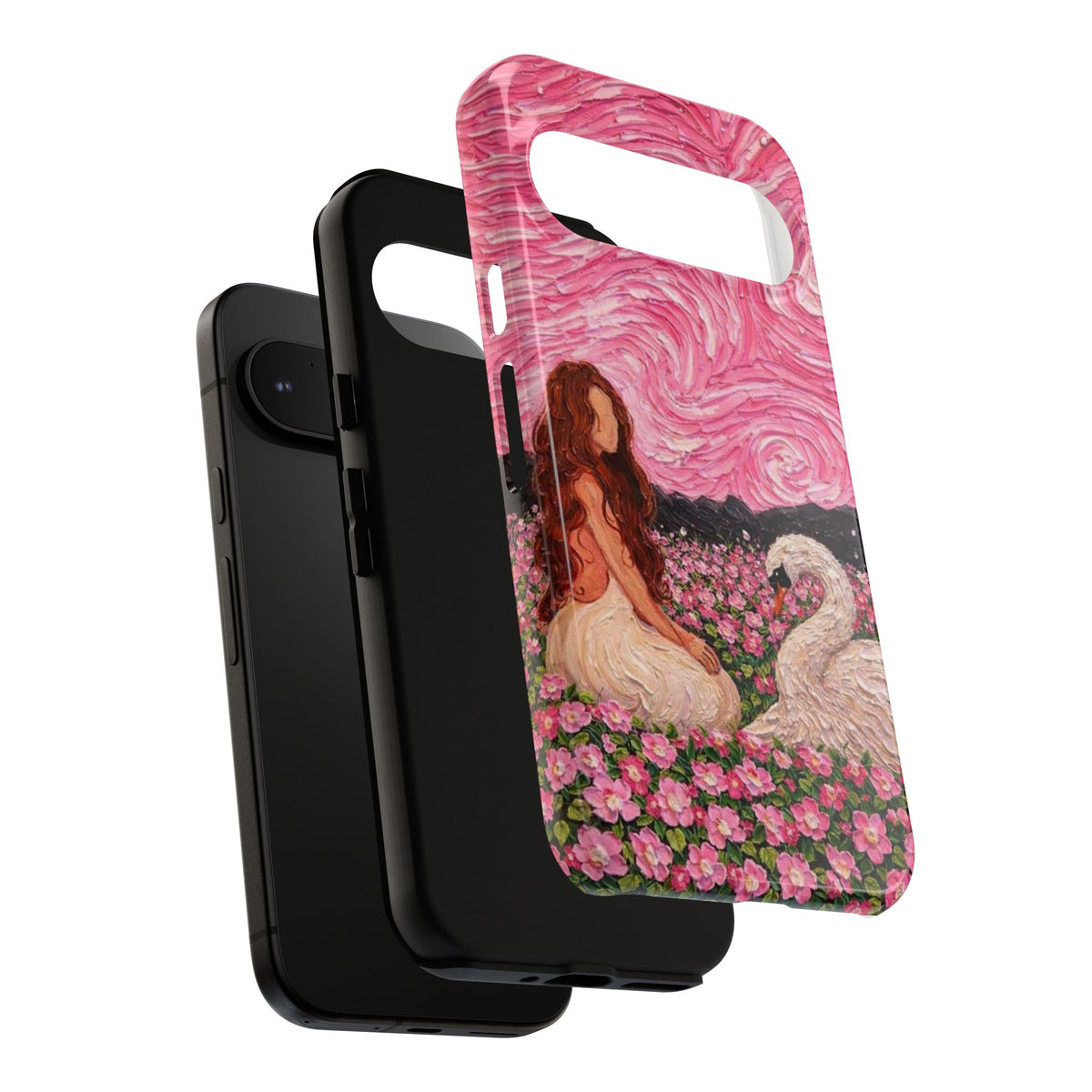 Serene Swan & Maiden Art Phone Case | Aesthetic Vintage Impressionist Tough Case