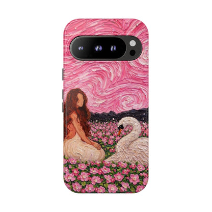 Serene Swan & Maiden Art Phone Case | Aesthetic Vintage Impressionist Tough Case