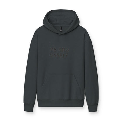 MINIMALIST| Hoodie — "I, Me and Myself" Minimalist White Fleece Hoodie