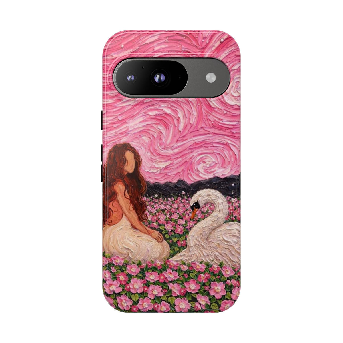 Serene Swan & Maiden Art Phone Case | Aesthetic Vintage Impressionist Tough Case