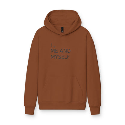 MINIMALIST| Hoodie — "I, Me and Myself" Minimalist White Fleece Hoodie