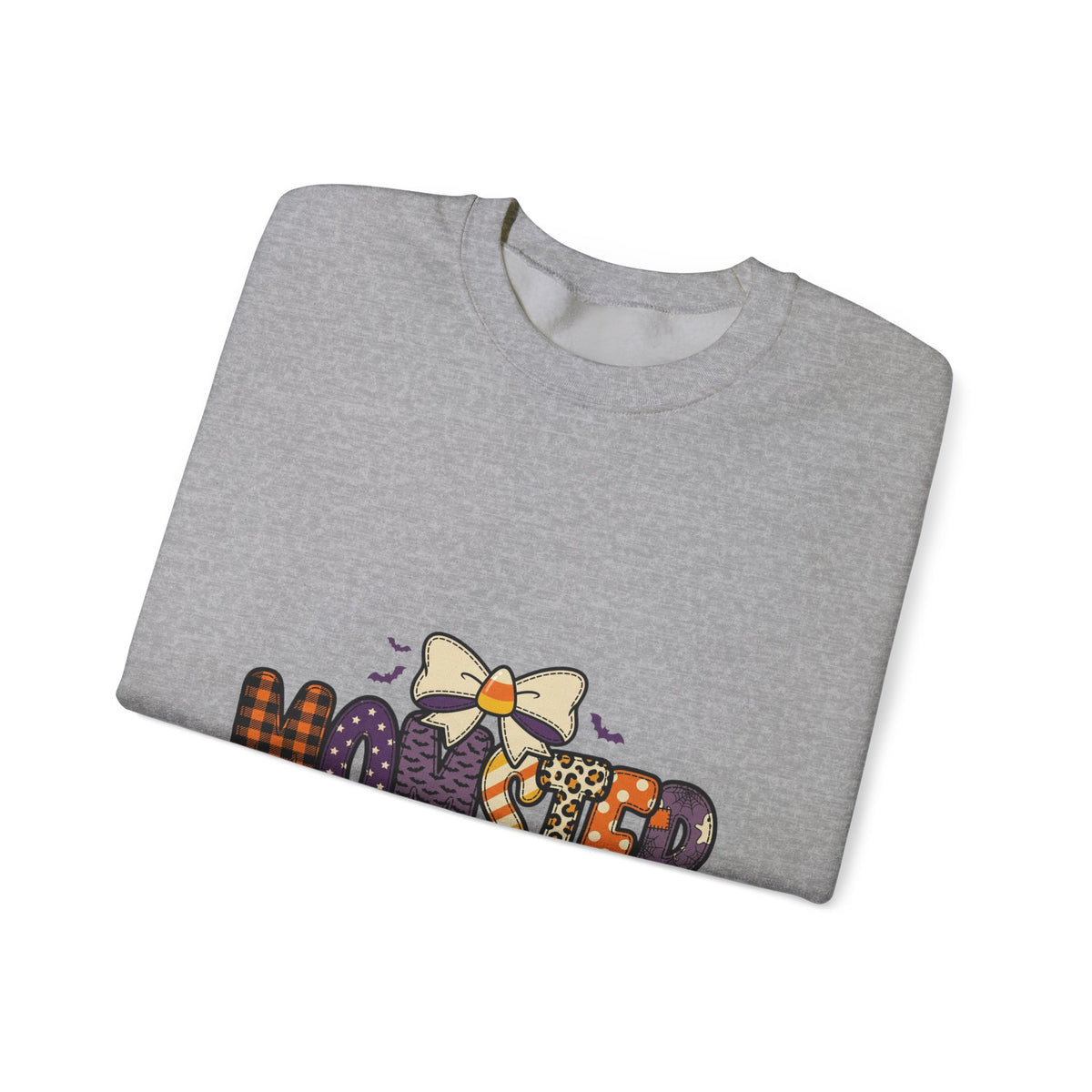 Momster Halloween Crewneck Sweatshirt | spooky mom, purple orange