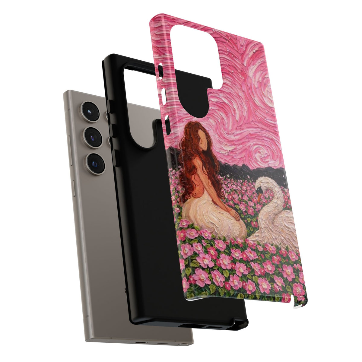 Serene Swan & Maiden Art Phone Case | Aesthetic Vintage Impressionist Tough Case