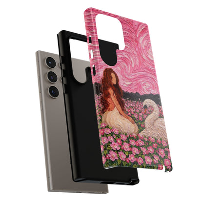 Serene Swan & Maiden Art Phone Case | Aesthetic Vintage Impressionist Tough Case