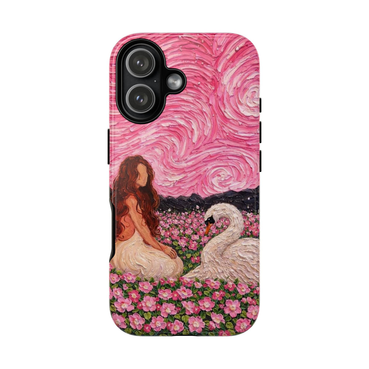 Serene Swan & Maiden Art Phone Case | Aesthetic Vintage Impressionist Tough Case