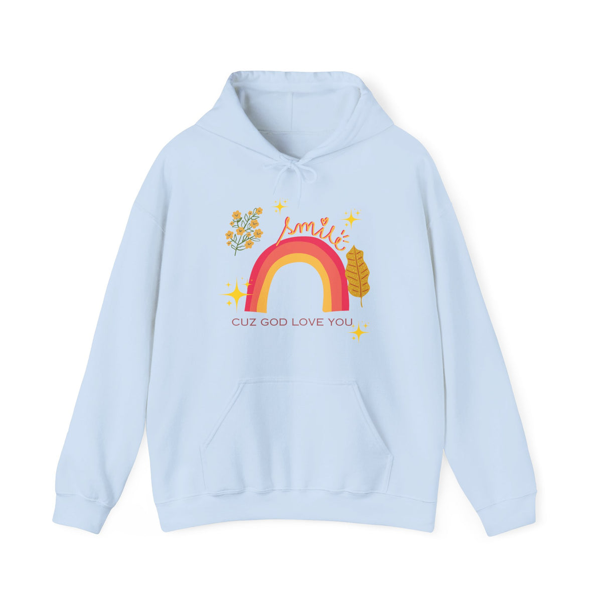 Copy of Vintage Rainbow 'Smile Cuz God Love You' Hoodie — Inspirational Christian Sweatshirt
